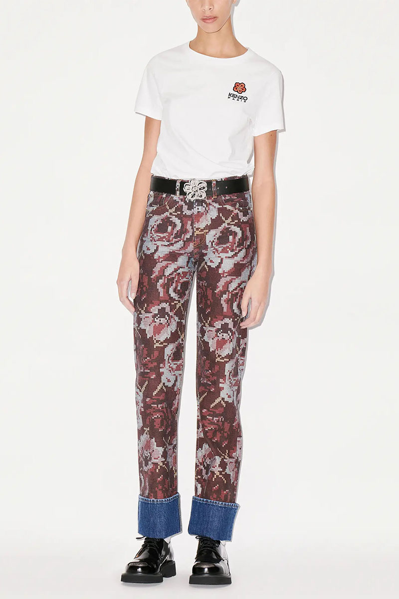Kenzo Женская белая футболка Boke Flower