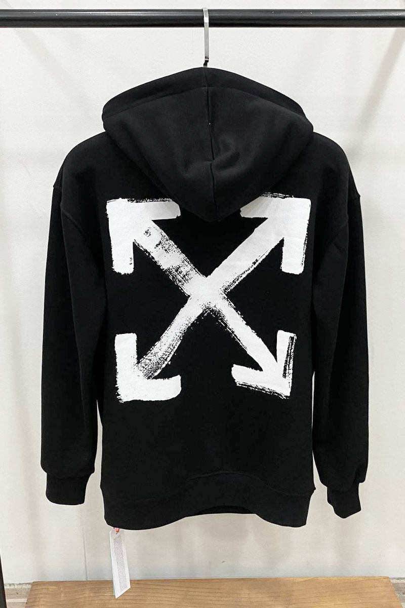 Off-White Худи чёрного цвета "Arrow" logo-print