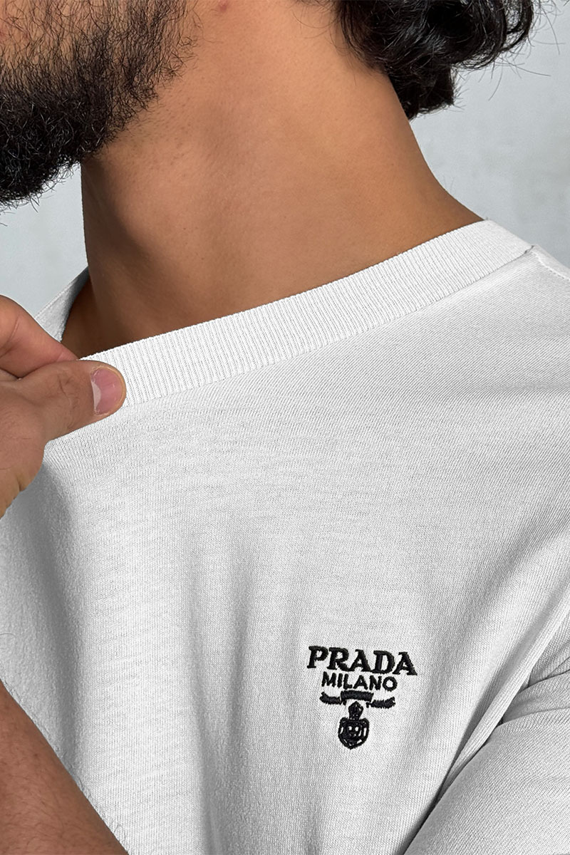 Prada Мужская белая футболка 