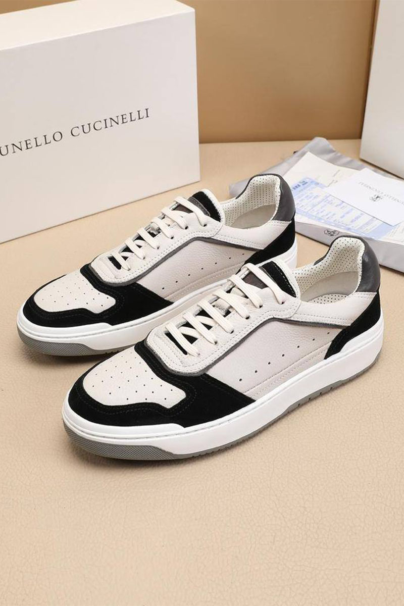 Brunеllо Сuсinеlli Комбинированные кроссовки Solomeo logo - Black / White