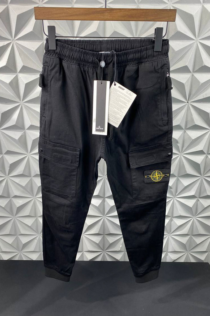 Stone Island Мужские чёрные джоггеры с патчем