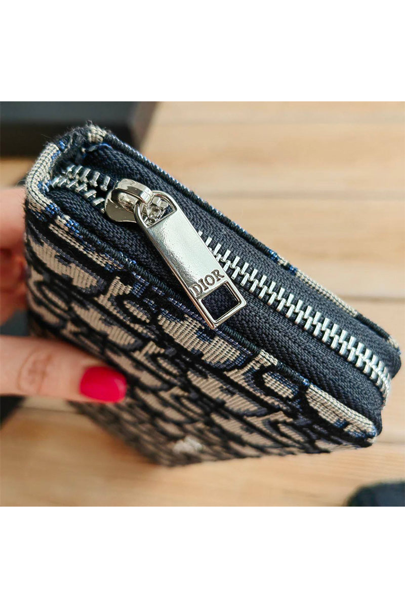 Dior Кожаное портмоне Jacquard 20x10 см