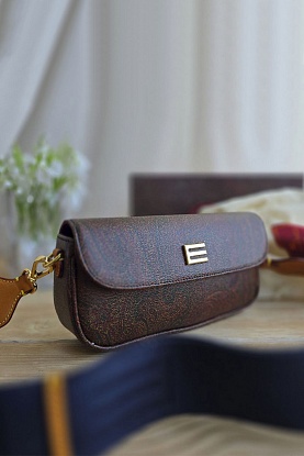 Кожаная сумка с узором пейсли 20x9 см