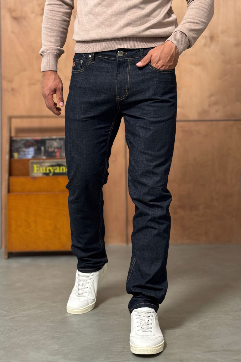 Loro Piana Мужские джинсы тёмно-синего цвета regular fit