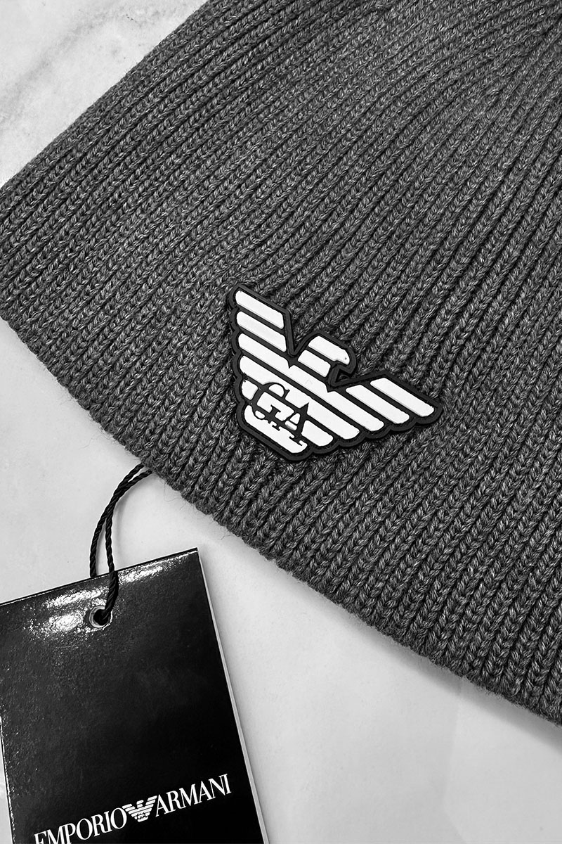 Emporio Armani EA7 Мужская серая шапка