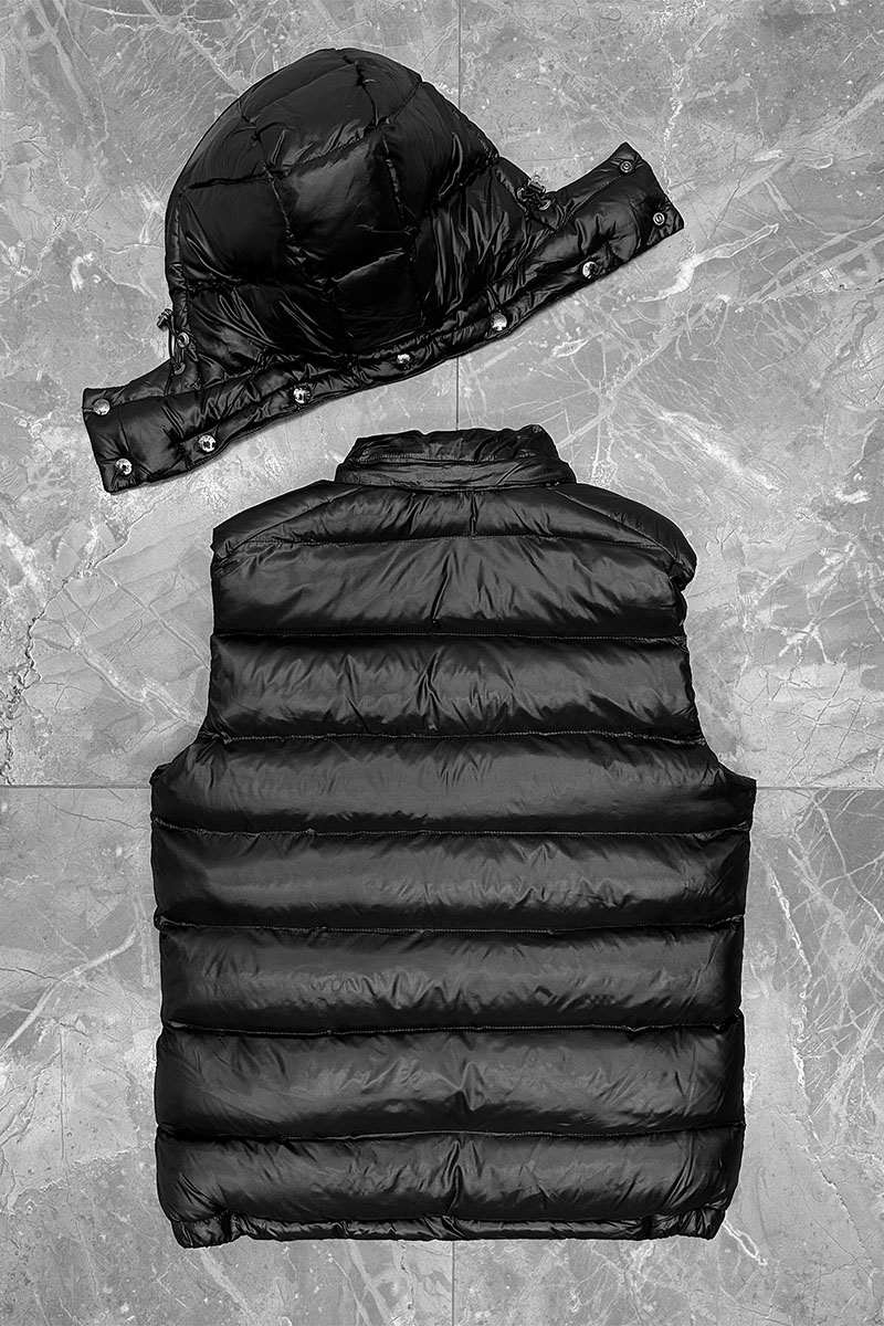 Moncler Мужской жилет logo-patch - Black 
