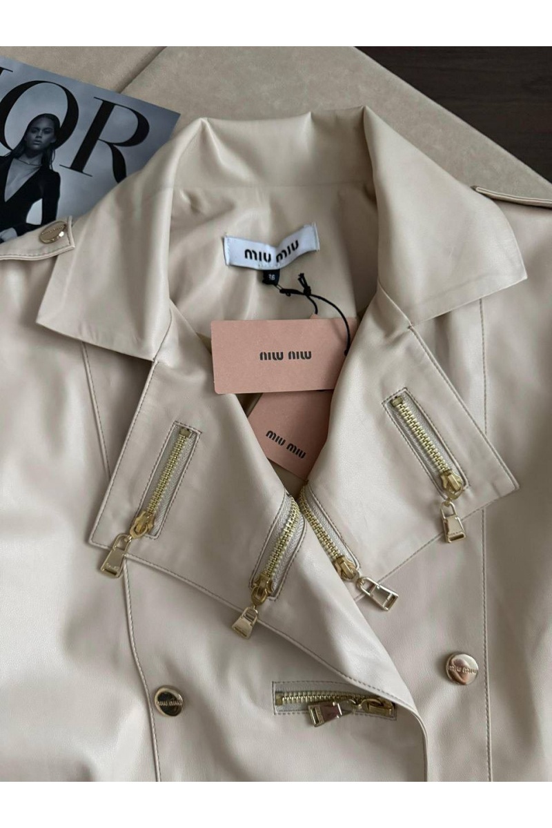 MIU MIU Женская кожаная куртка premium - Beige