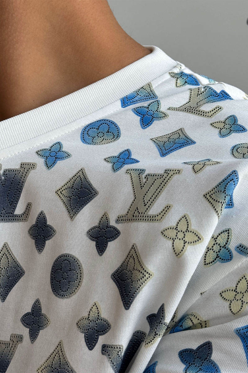 Lоuis Vuittоn Белая оверсайз футболка Monogram All-over