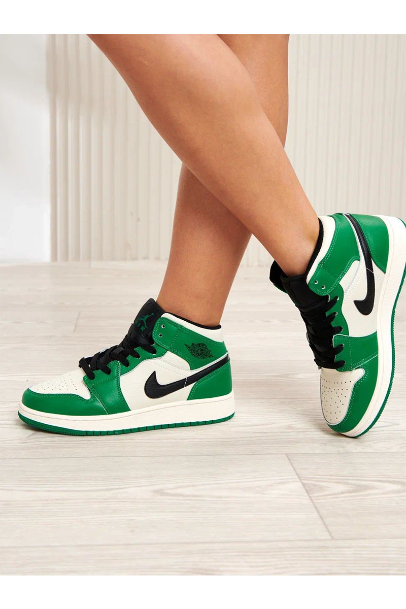 Nike Женские кроссовки Dunk High - White / Green