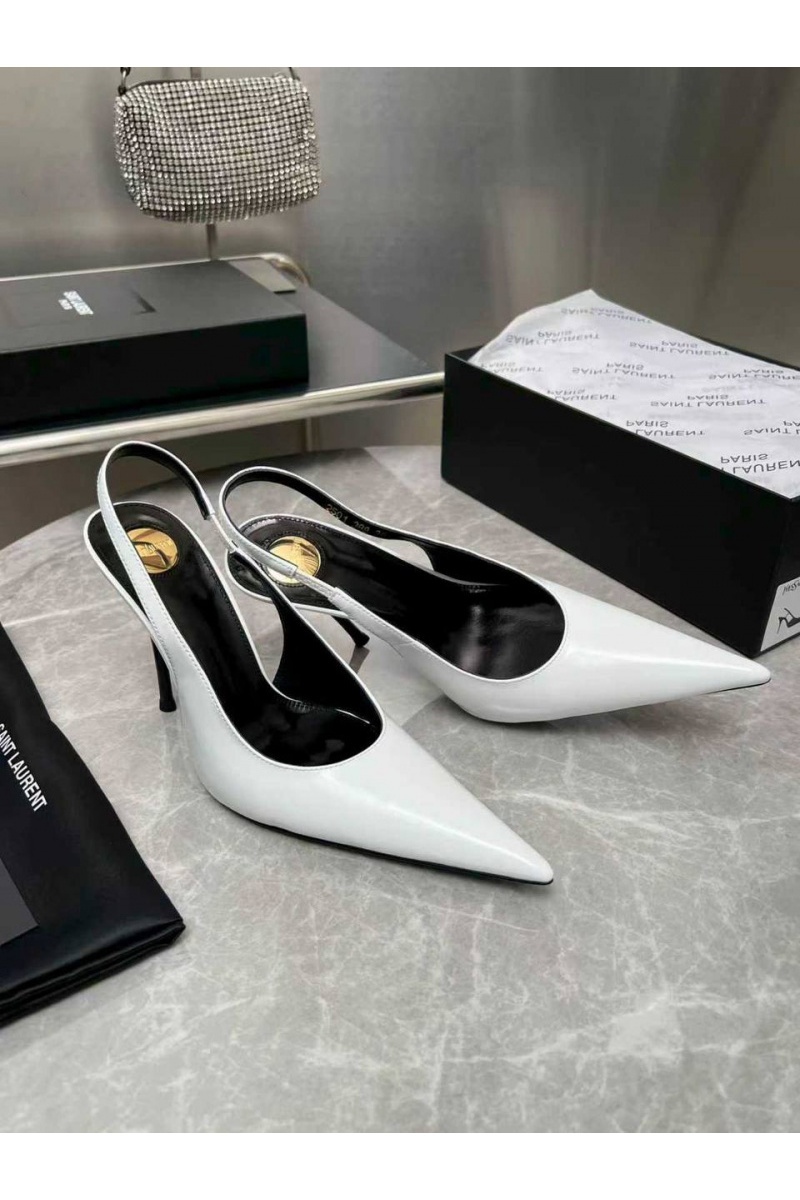 Yves Saint Laurent Женские кожаные туфли на каблуке premium