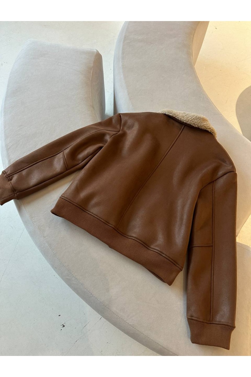 MIU MIU Женская кожаная дубленка 