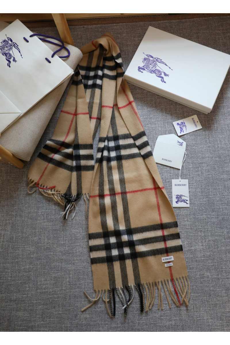 Burberry Шарф two-tone Check premium 168x30 см - Chestnut