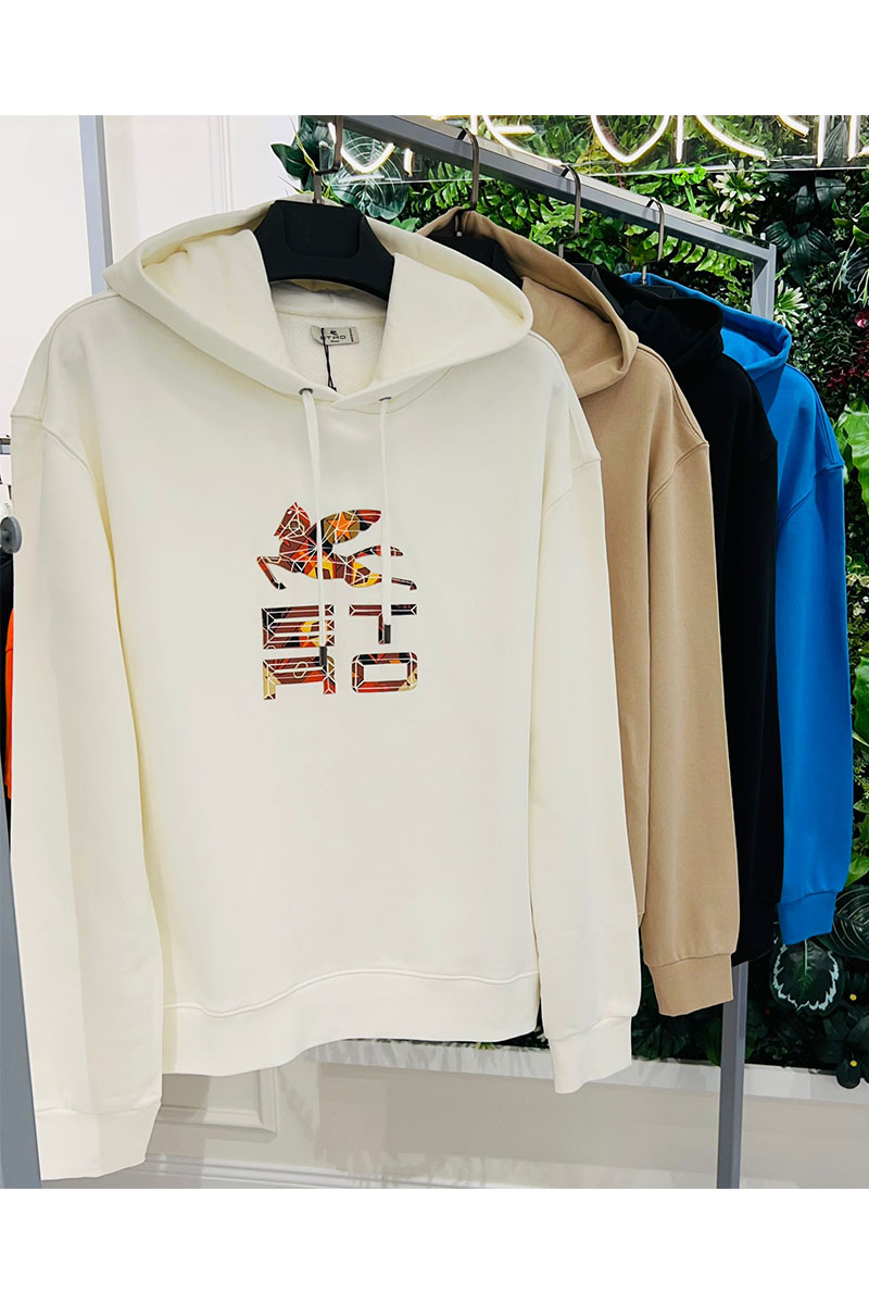 Etro Чёрное оверсайз худи Pegaso logo-print