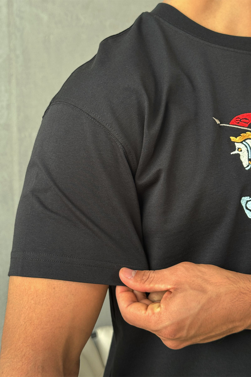 Burberry Мужская чёрная футболка Equestrian Knight