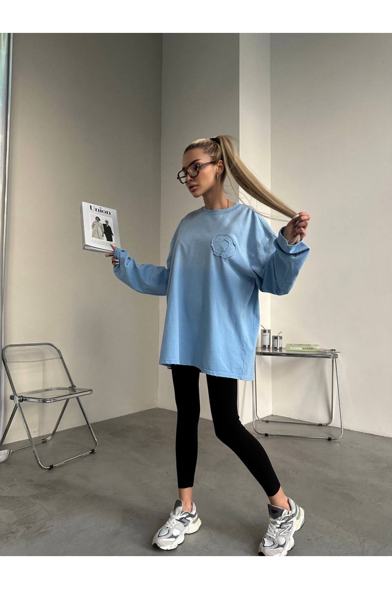 Chrome Hearts Женский лонгслив голубого цвета 