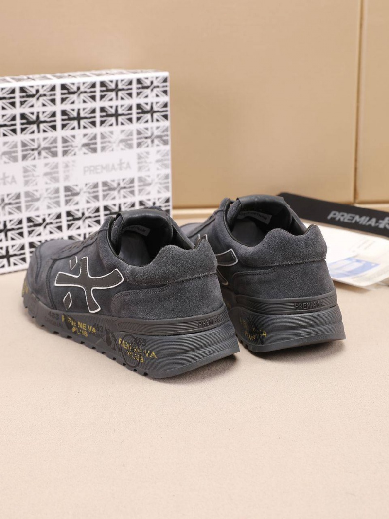 Premiata Замшевые кроссовки с мехом low-top - Grey