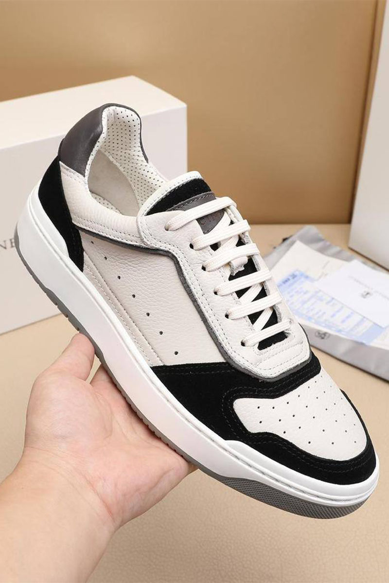 Brunеllо Сuсinеlli Комбинированные кроссовки Solomeo logo - Black / White