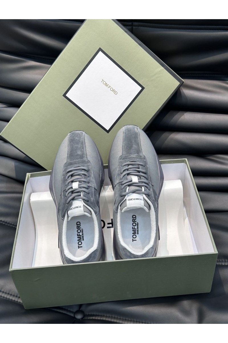 Tom Ford Мужские кроссовки серого цвета