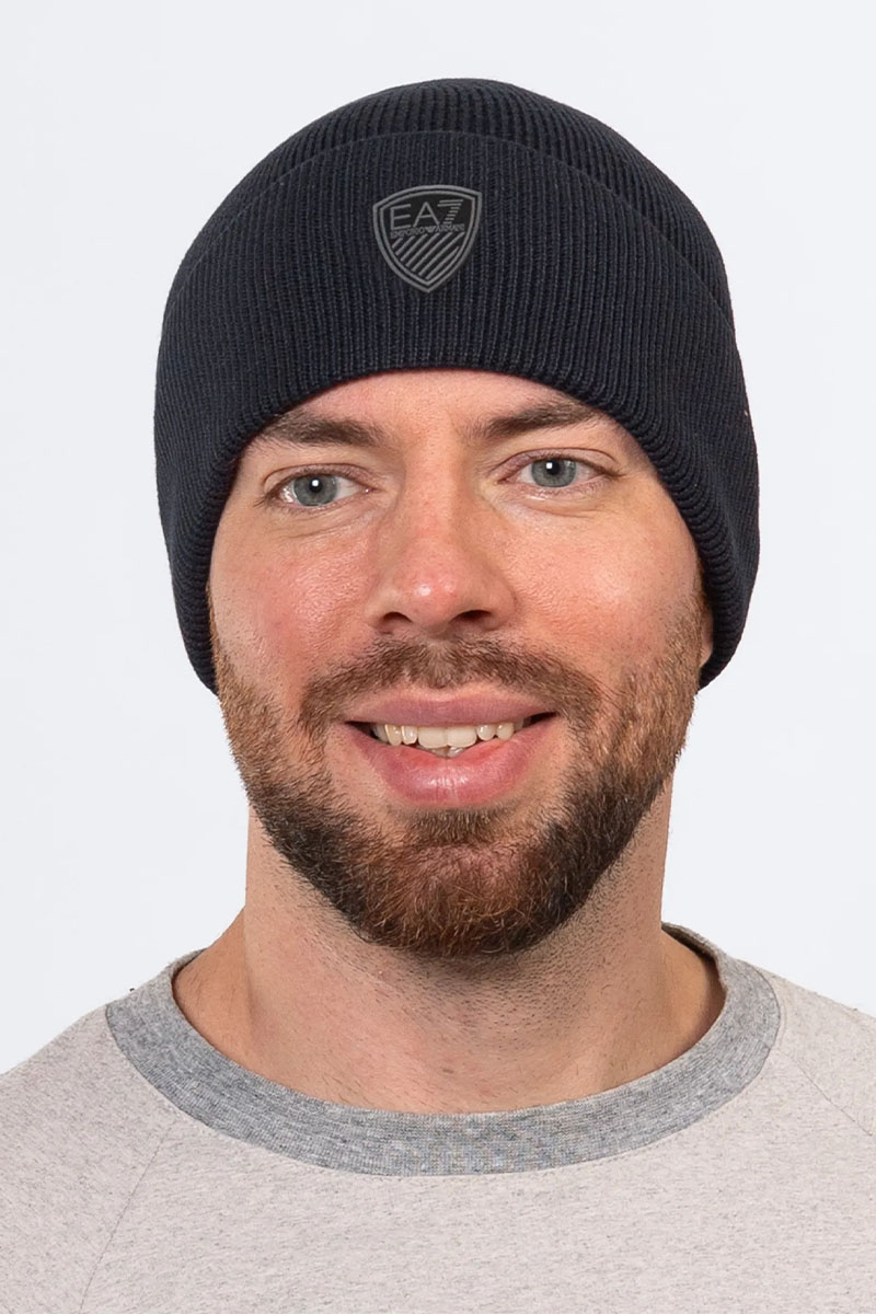 Emporio Armani EA7 Шапка синего цвета Mountain U Shield 