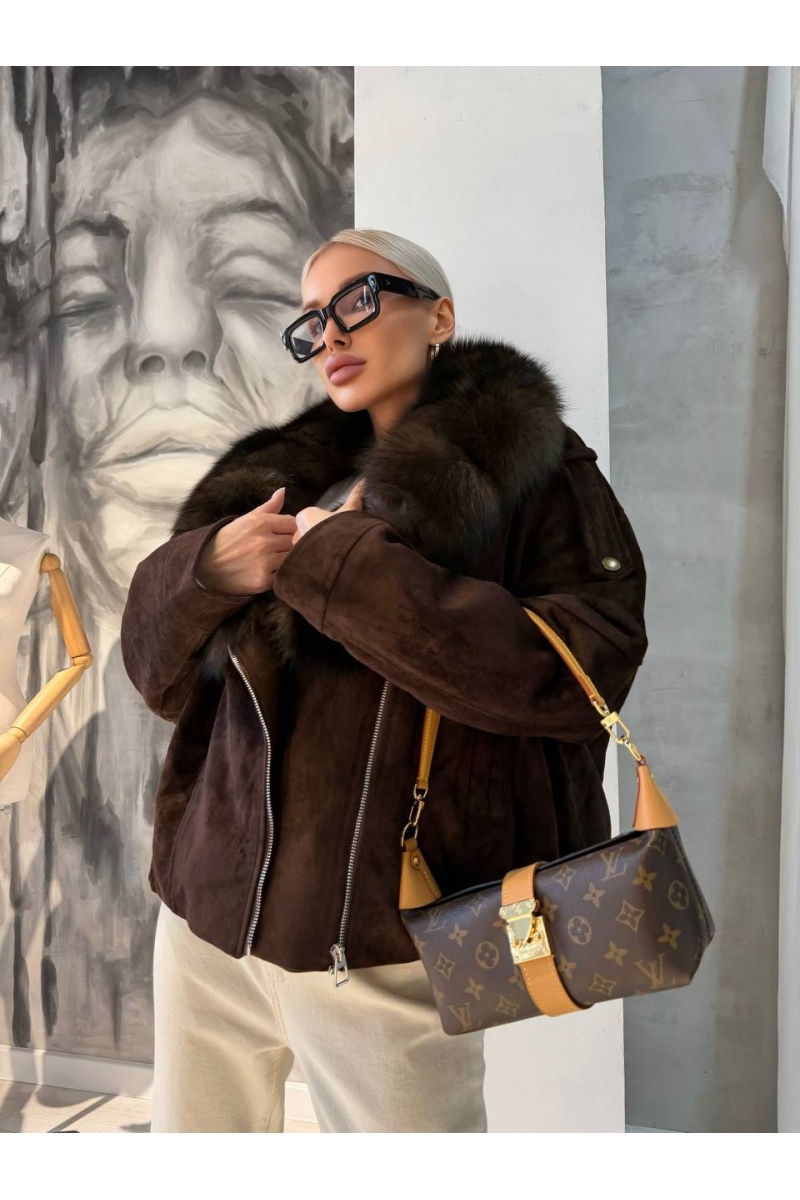 Max Mara Женский бомбер с натуральным мехом premium