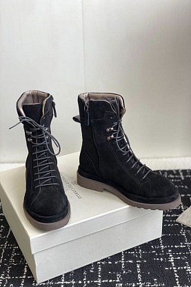 Женские замшевые ботинки Premium - Black