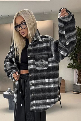 Женская утеплённая рубашка в клетку Premium