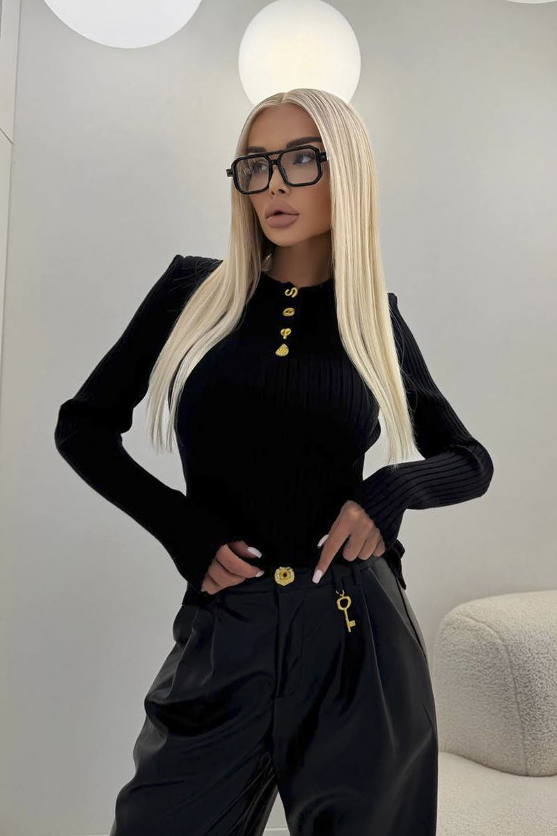 Schiaparelli Женское поло с длинным рукавом premium - Black