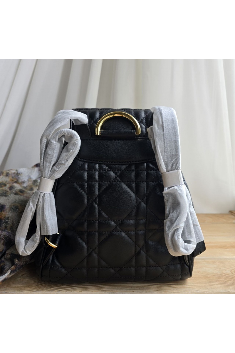 Dior Кожаный рюкзак Caro 26x25 см - Black