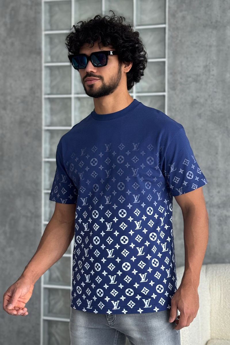 Lоuis Vuittоn Футболка тёмно-синего цвета Monogram Gradient 