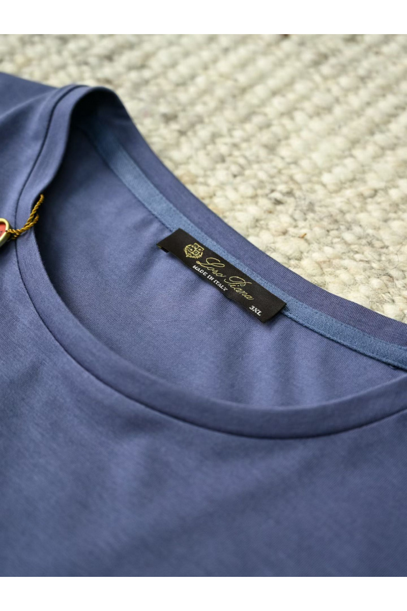 Loro Piana Мужская синяя футболка premium 