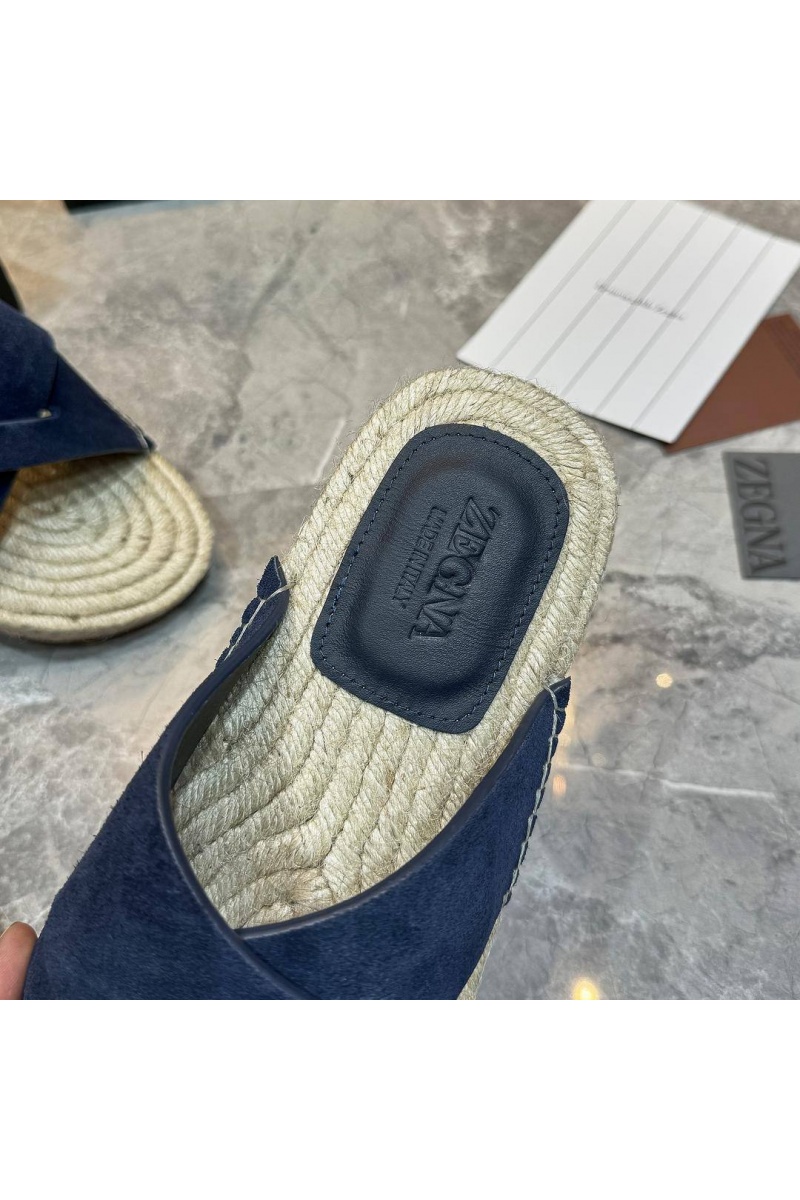 Zegna Мужские шлёпанцы suede - Navy