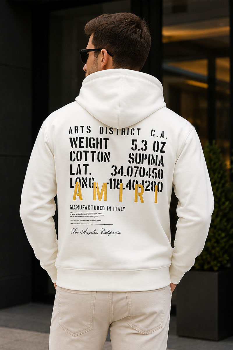 Amiri Худи белого цвета Military Specs Stencil