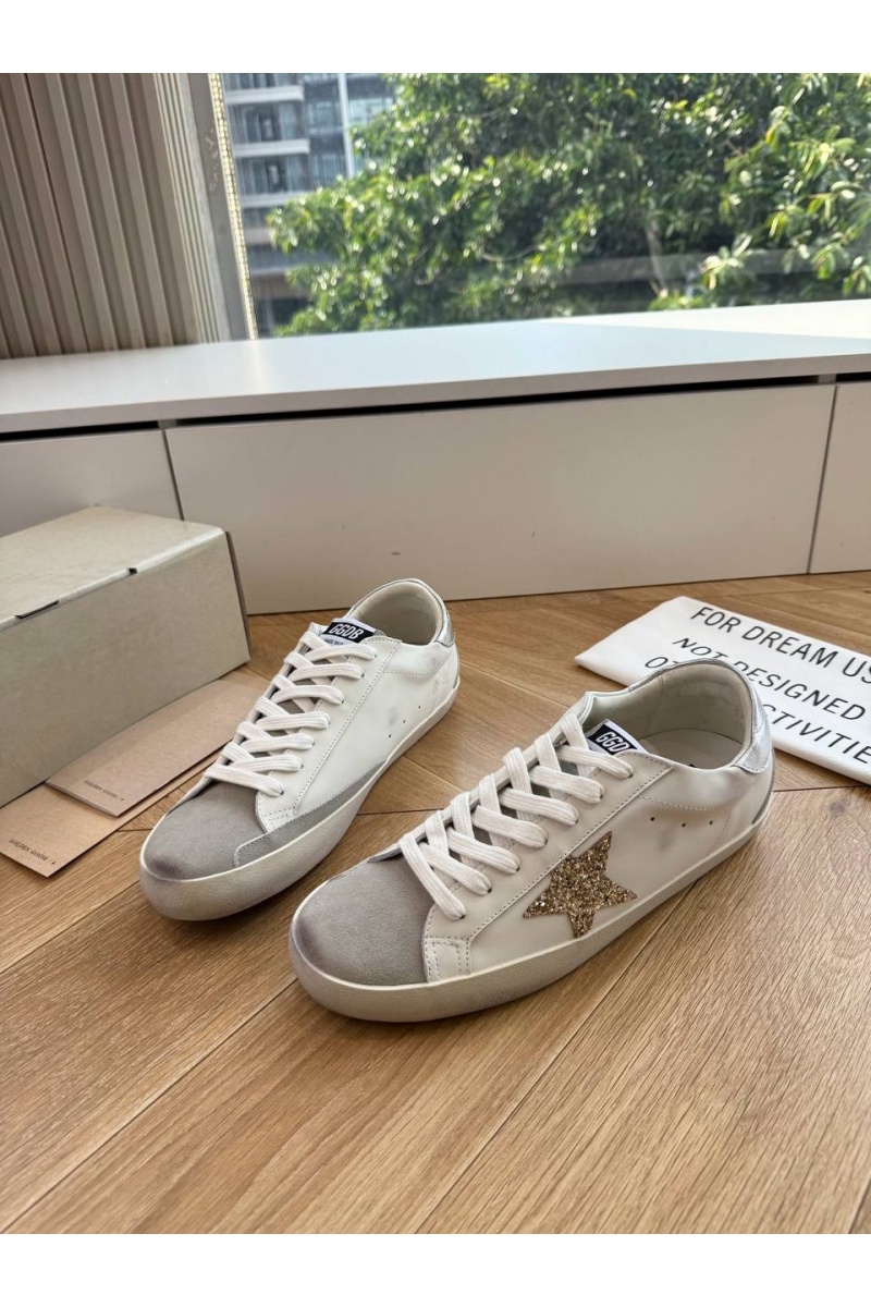 Designer Clothing Женские кожаные кроссовки Golden Goose Super Star premium