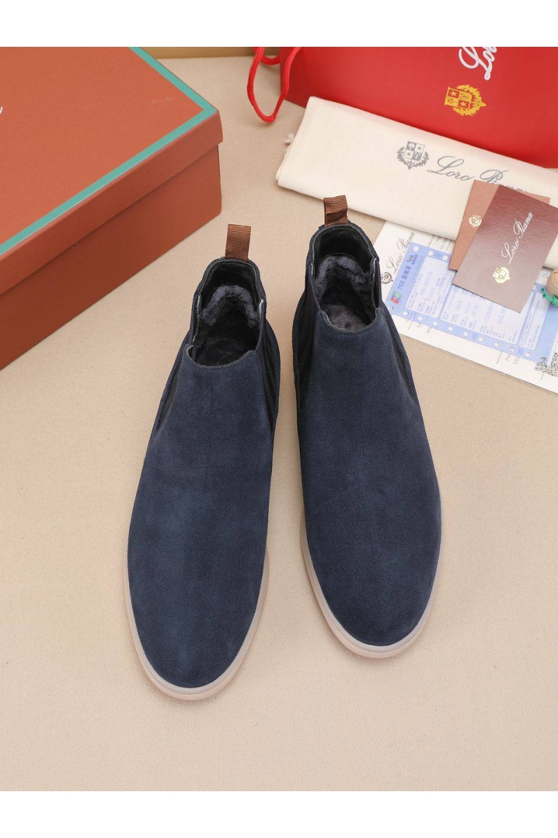 Loro Piana Замшевые ботинки с мехом 