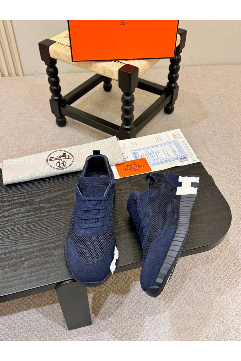Hermes Мужские синие кроссовки Bouncing