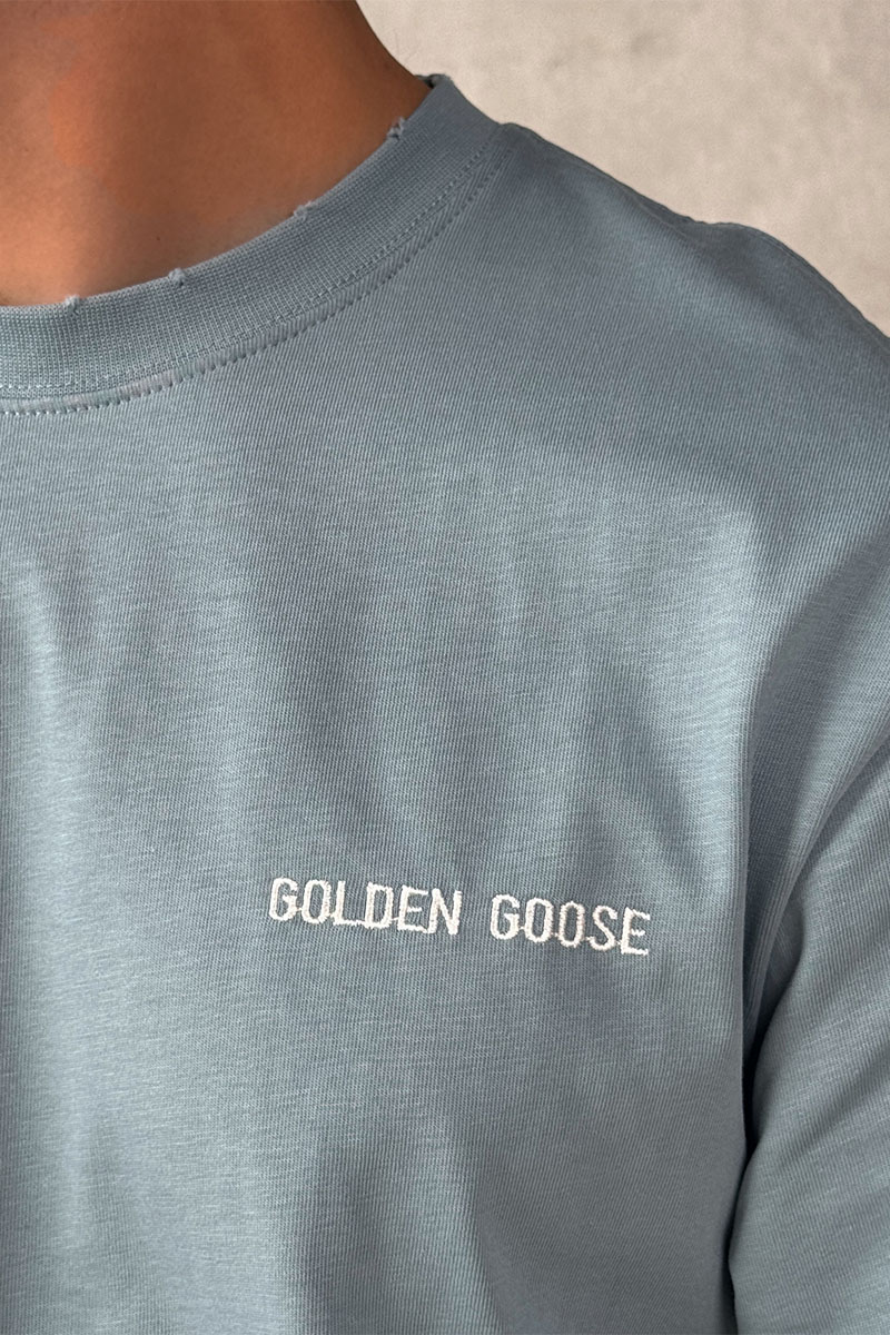 Designer Clothing Мужская синяя футболка Golden Goose (GUP01938)