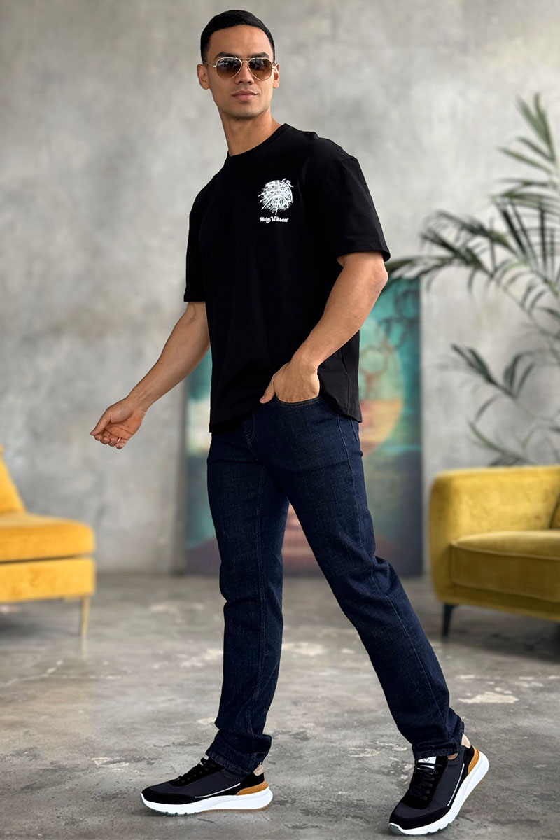 Lоuis Vuittоn Мужская оверсайз футболка чёрного цвета