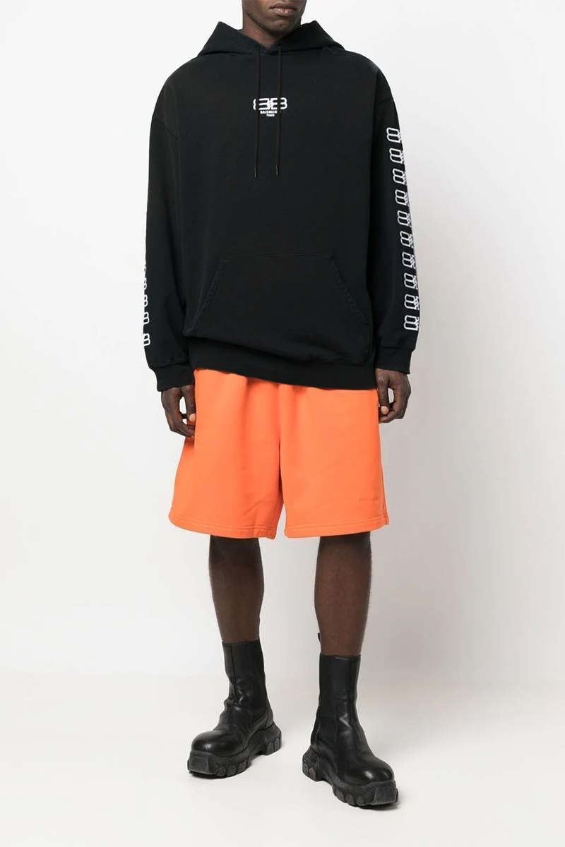 Balenciaga Мужское чёрное худи BB logo-print