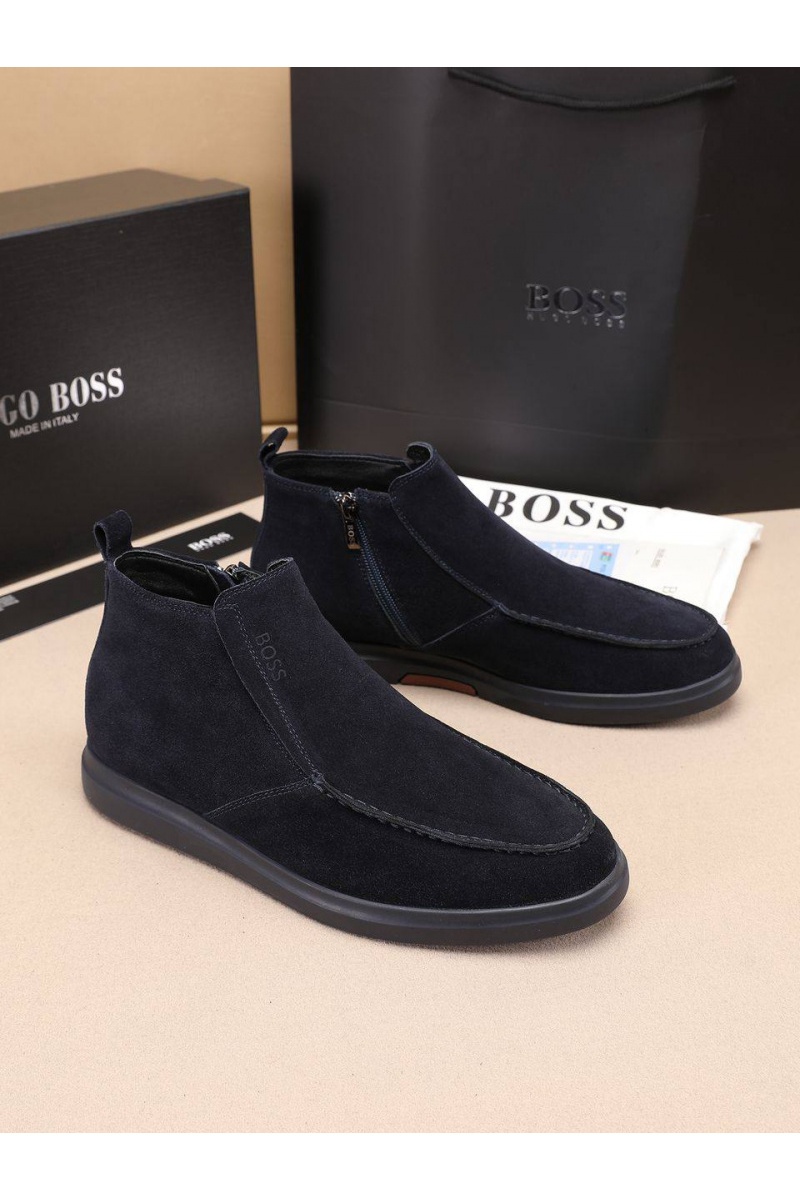 Hugо Воss Замшевые лоферы с мехом high-top - Navy