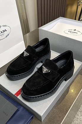 Женские замшевые лоферы Premium - Black