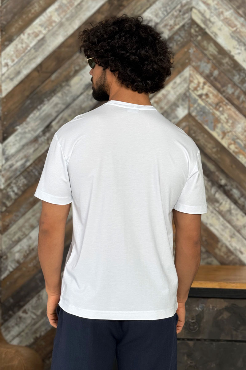Zegna Мужская белая футболка logo-embroidered