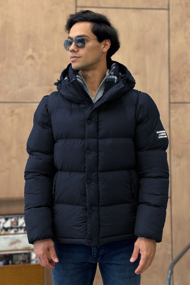 Burberry Синяя куртка со съёмными рукавами Lockwell logo-patch