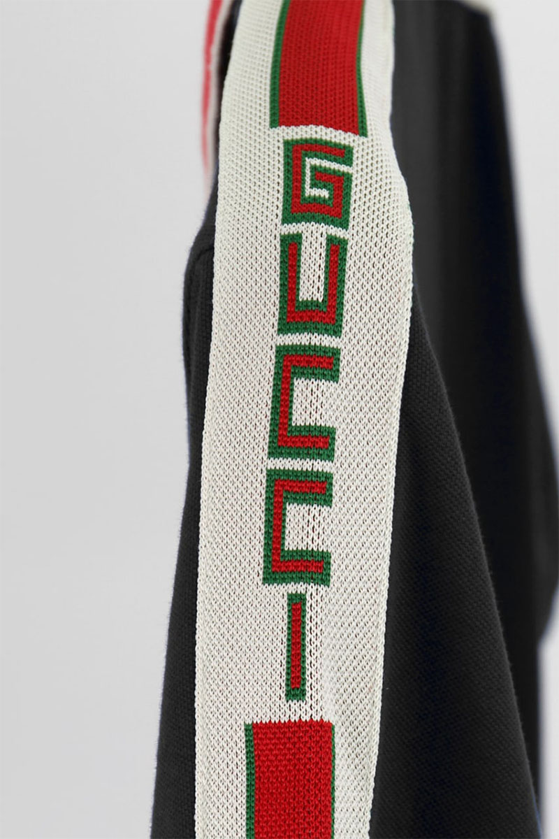 Gucci Поло тёмно-синего цвета Web Stripe