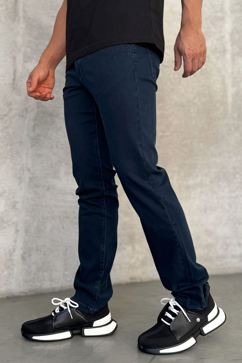 Loro Piana Мужские джинсы тёмно-синего цвета straight fit