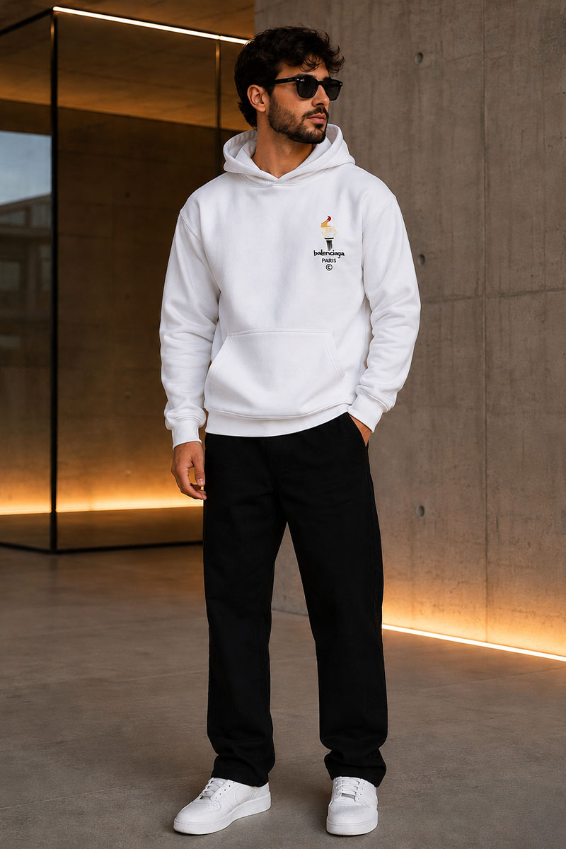 Balenciaga Оверсайз худи Paris Olympics Flame embroidered-logo