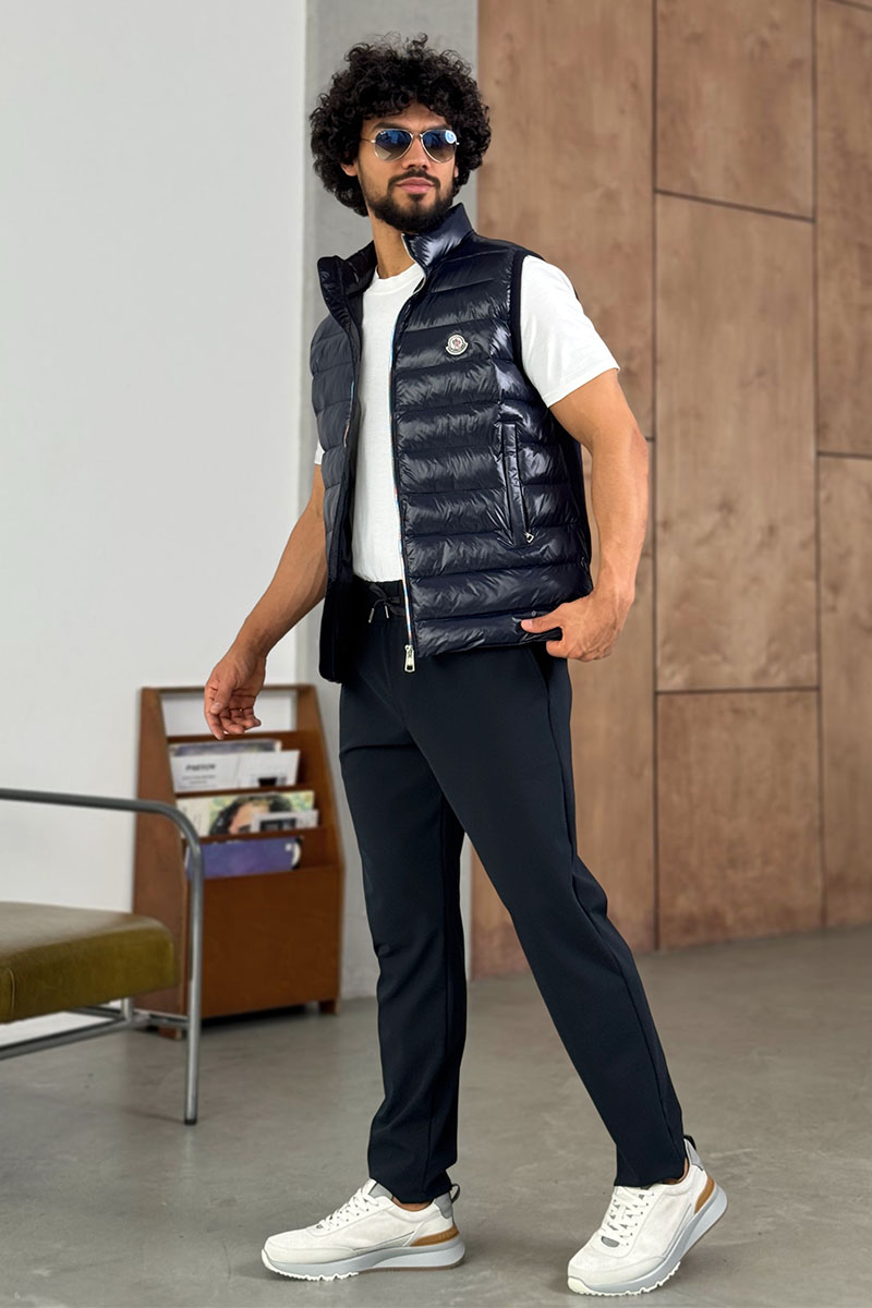 Moncler Мужской тёмно-синий жилет 