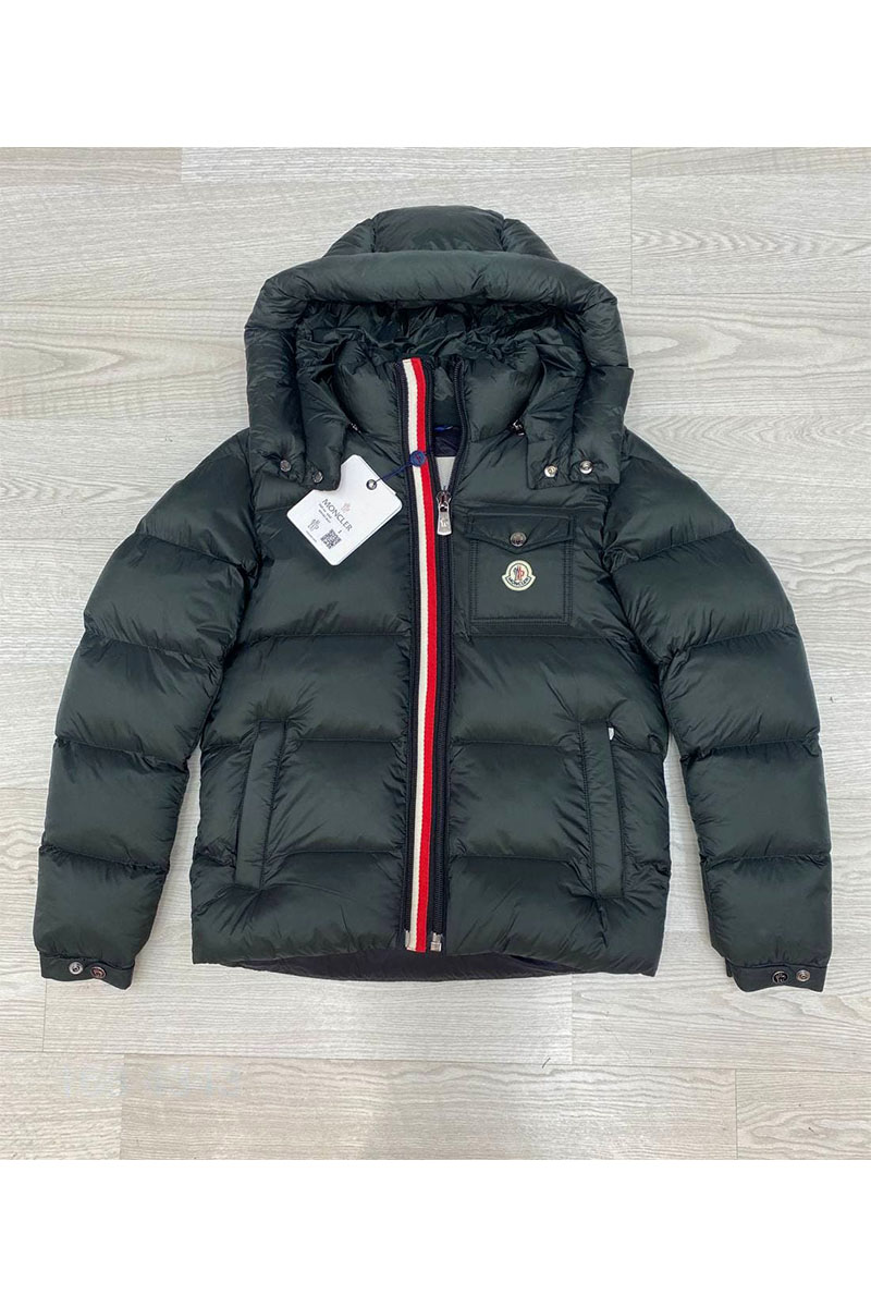 Moncler Мужской пуховик тёмно-зелёного цвета