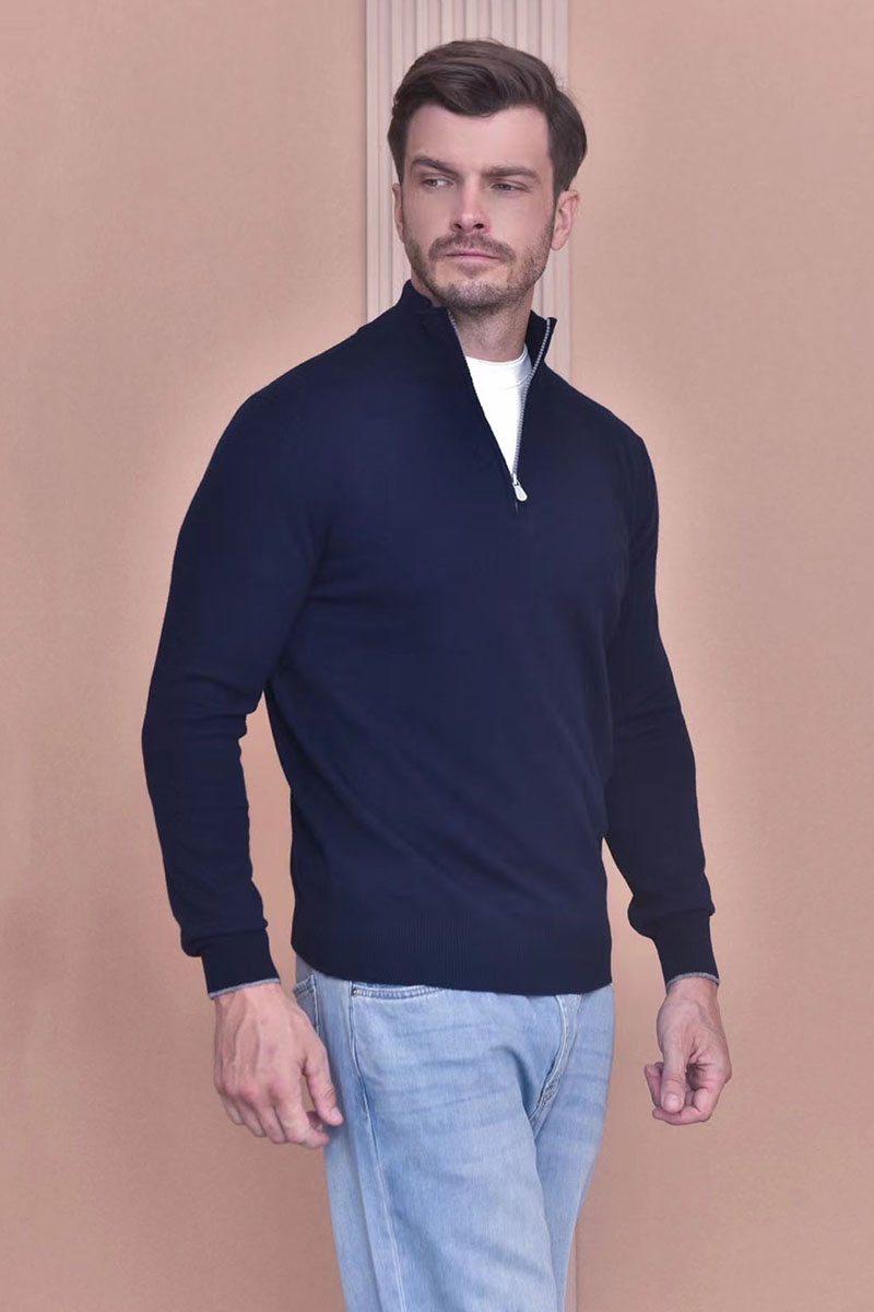 Brunеllо Сuсinеlli Кашемировый свитер Premium - Dark Blue