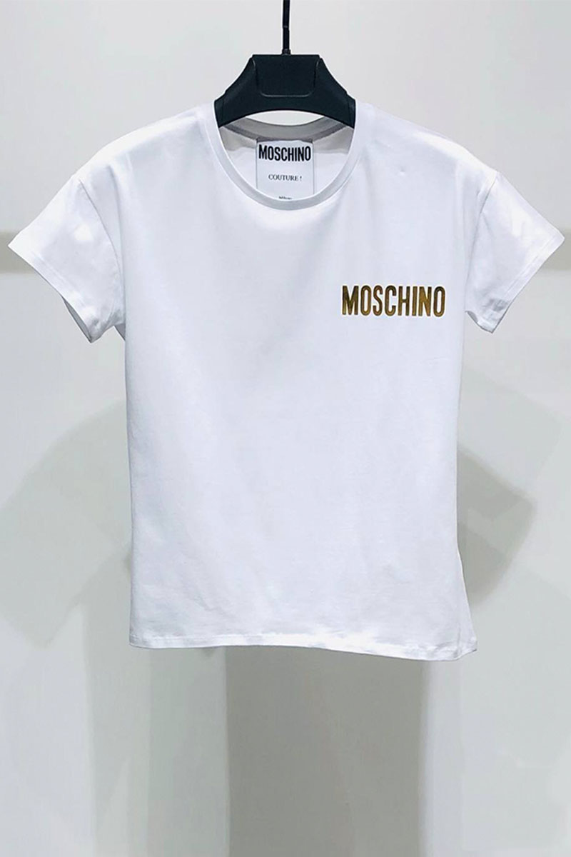 Moschino Женская белая футболка logo-print