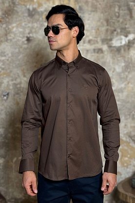 Мужская рубашка logo-embroidered - Brown